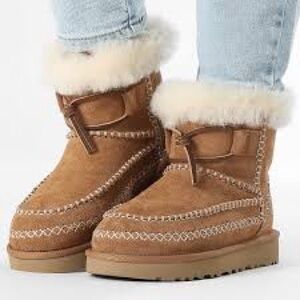 UGG Tan Winter Boots with Cream Fur